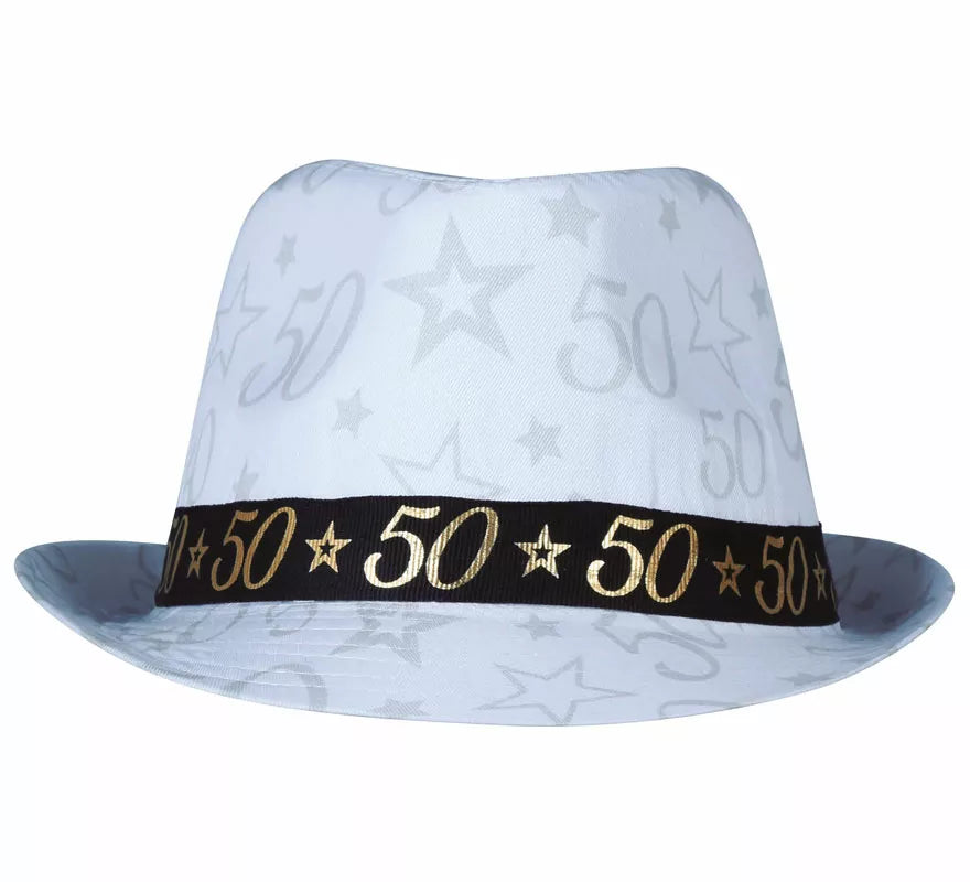 Translation missing: fr.Gorro Gángster Blanco 50 Años Cumpleaños y Aniversarios