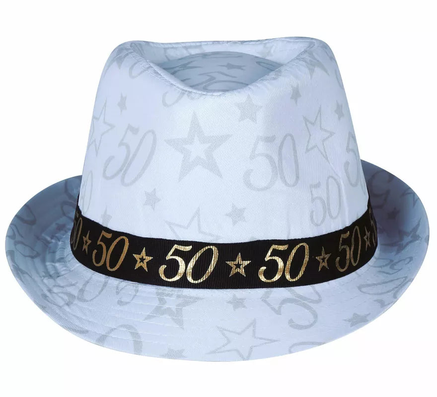 Translation missing: fr.Gorro Gángster Blanco 50 Años Cumpleaños y Aniversarios