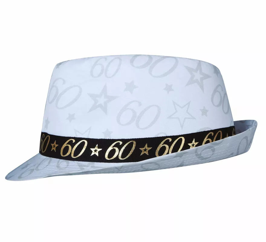 Translation missing: fr.Gorro Gángster Blanco 60 Años Cumpleaños y Aniversarios