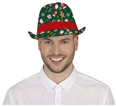 Chapeau de gangster de Noël vert