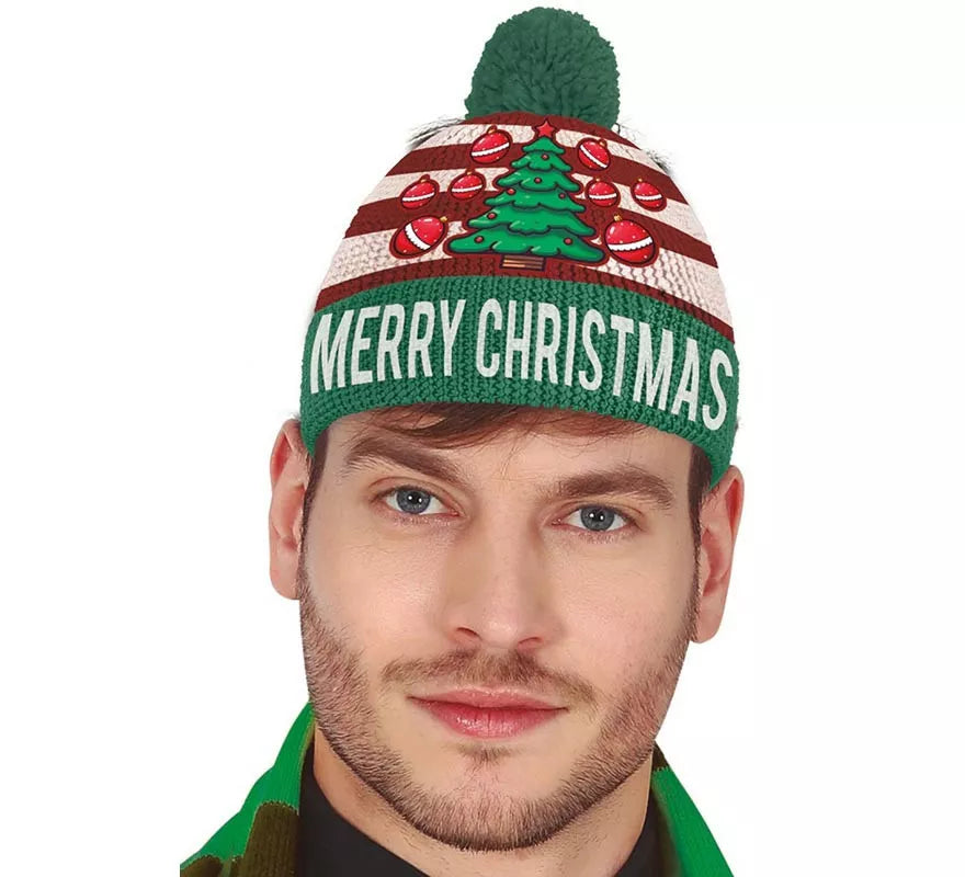 Translation missing: fr.Gorro Navideño efecto verde Lana