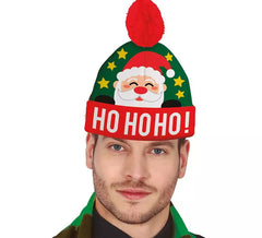Bonnet de Noël Père Noël Ho Ho Ho effet laine