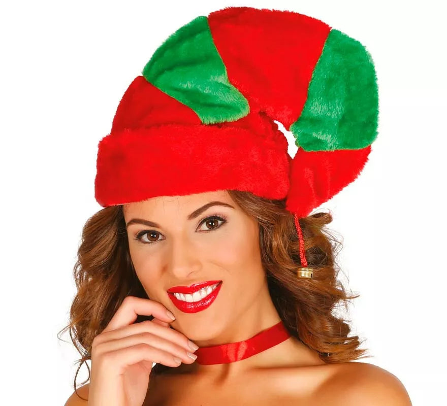 Translation missing: fr.Gorro o Sombrero de Elfo rojo y verde con cascabel
