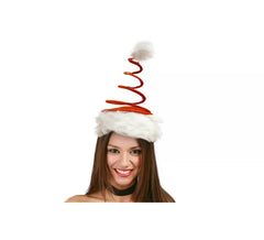 Bonnet de Père Noël Spirale Rouge avec des Étoiles