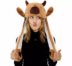 Chapeau oreilles de capybara avec mouvement et lumière