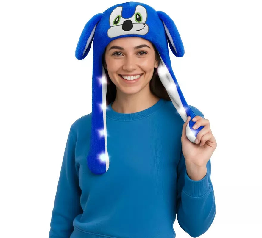 Translation missing: fr.Gorro Orejas Erizo azul con Movimiento y luz