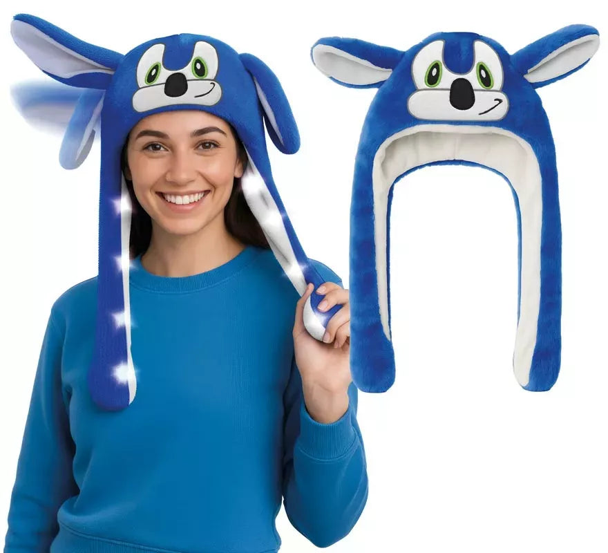 Translation missing: fr.Gorro Orejas Erizo azul con Movimiento y luz