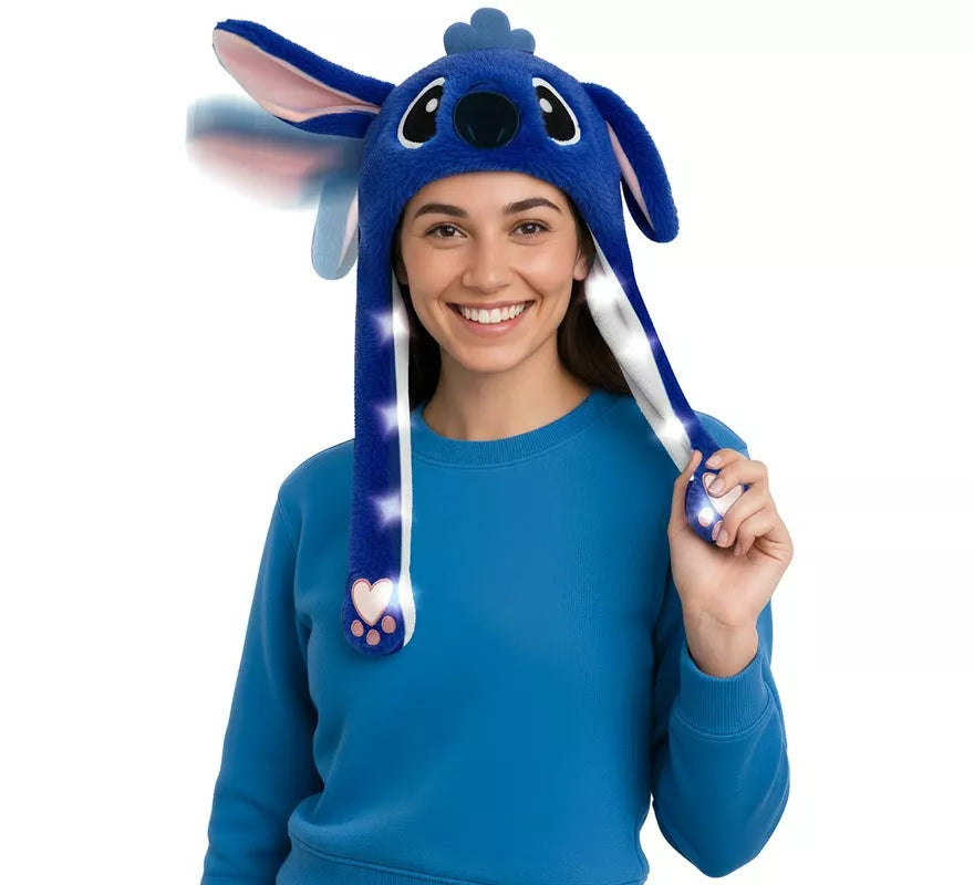 Translation missing: fr.Gorro Orejas Monstruito azul con Movimiento y luz