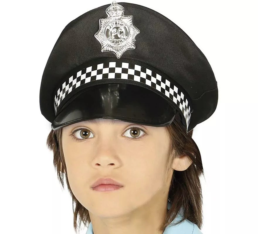 Translation missing: fr.Gorro Policía con placa plateada