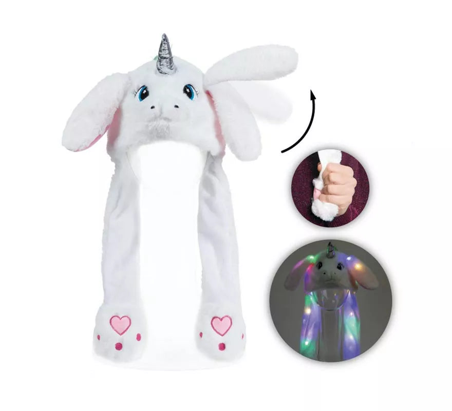 Translation missing: fr.Gorro Unicornio blanco orejas con luz y movimiento