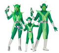 Grupo de aliens verdes y plateados