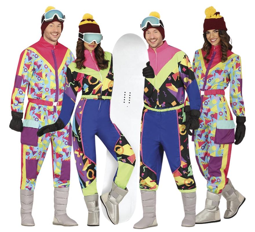 Groupe de skieurs des années 80