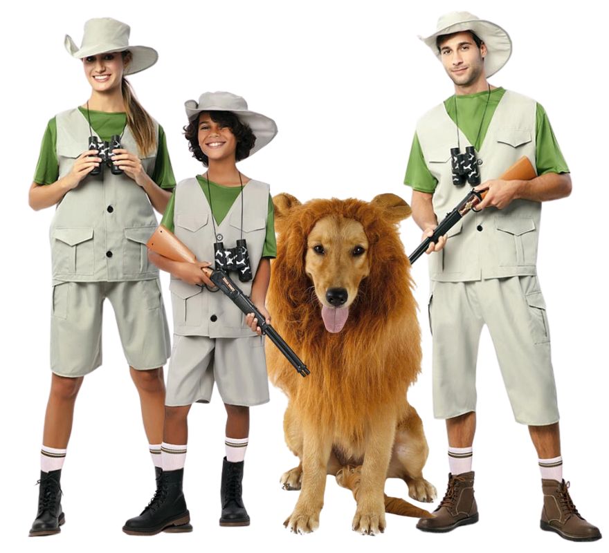 Groupe d'exploration de la nature avec le lion