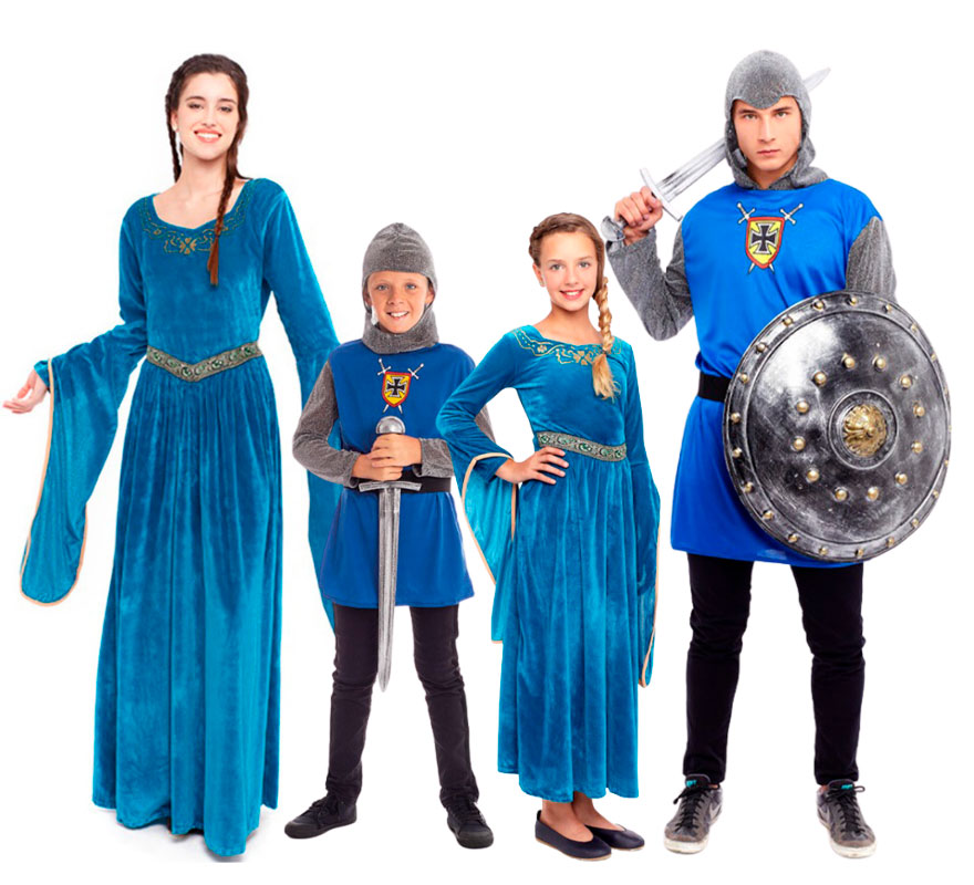 Groupe de médiévaux bleus