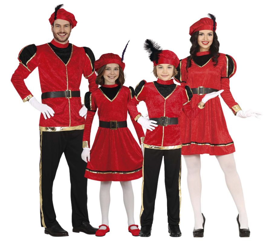 Groupe de pages élégants en rouge