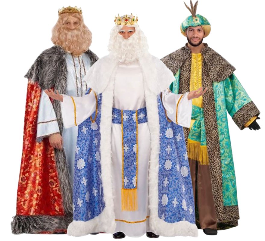 Groupe de Rois Mages en brocart