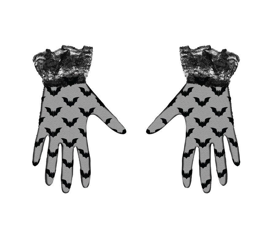 Translation missing: fr.Guantes Calados negros de Murciélagos de 22 cm