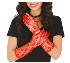 Gant ajouré rouge 38 cm
