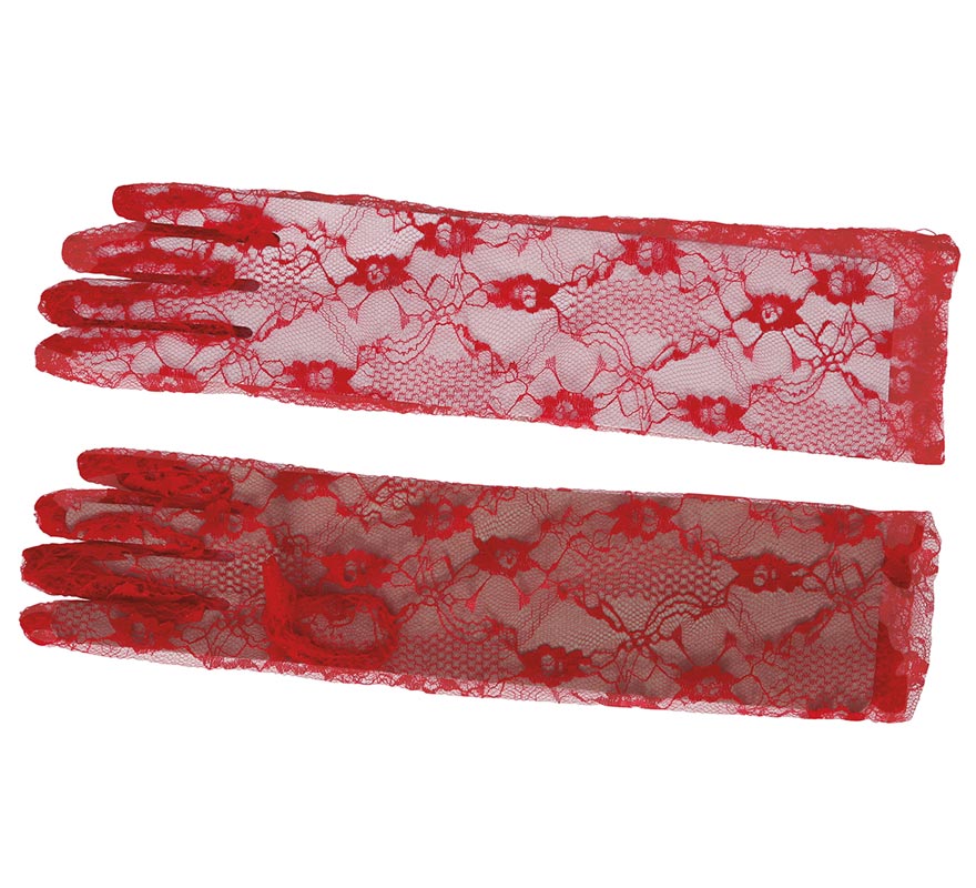 Guantes Calados Rojos de 38 cm