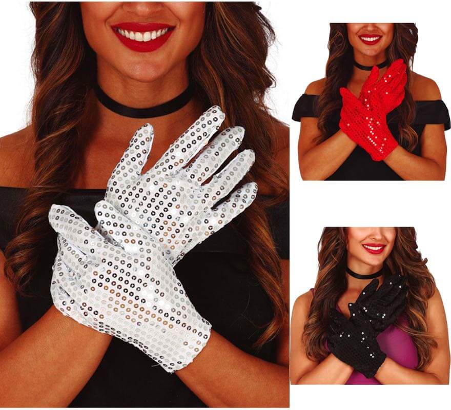 Translation missing: fr.Guantes con Lentejuelas en varios colores de 22 cm
