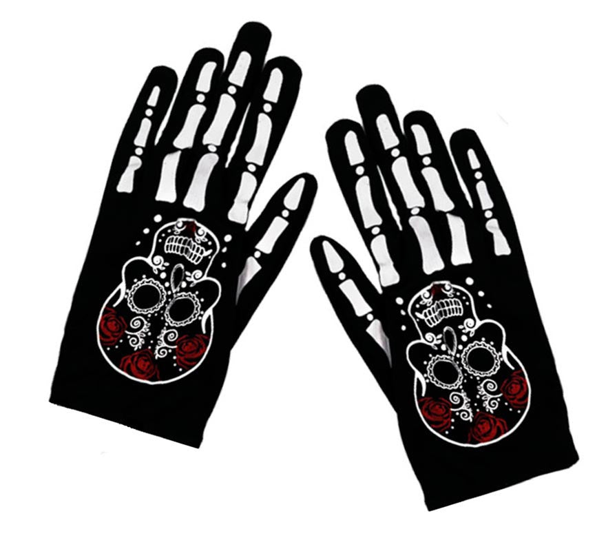 Translation missing: fr.Guantes Cortos Catrina negros