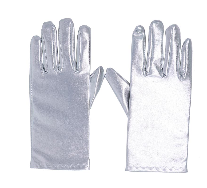 Translation missing: fr.Guantes cortos color plata 22 cm
