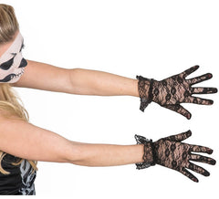 Gants en Dentelles Noirs 23 cm