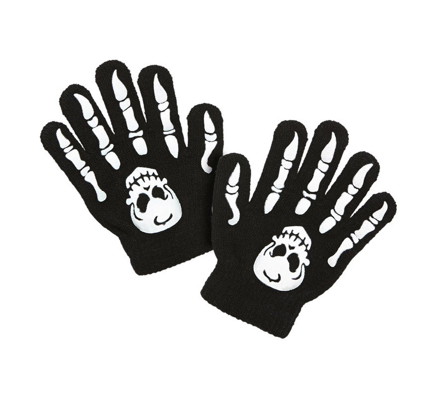 Guantes de Huesos con Calavera Infantiles