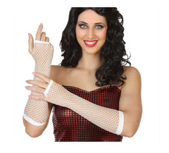 Gants Mitaines en Résille Blanc