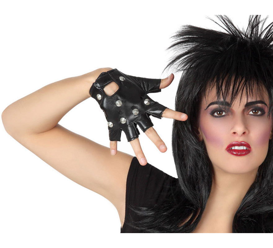 Translation missing: fr.Guantes de Rockero Negro con Parches