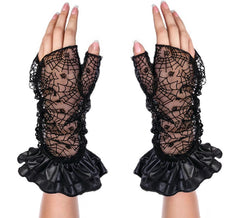 Gants en dentelle araignée