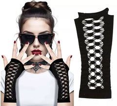 Gants gothiques noirs