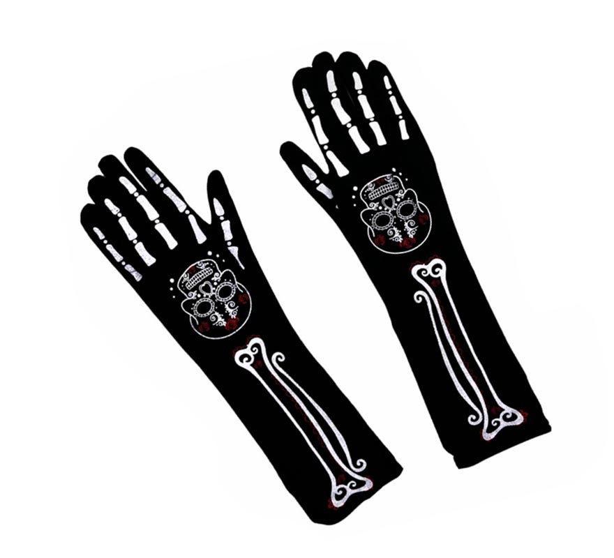 Translation missing: fr.Guantes Largos de Catrina huesos