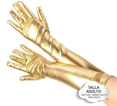 Gants longs métalliques pour adultes de différentes couleurs