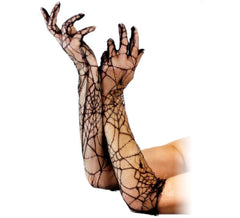 Gants longs en toile