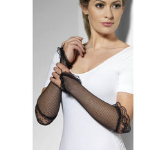 Gants ou Mitaines Noirs avec Dentelles