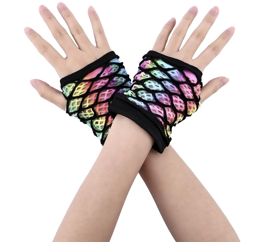 Translation missing: fr.Guantes sin Dedos de Red corto Arco iris