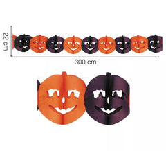 Guirlande de Citrouilles 22x300 cm pour Décoration Halloween