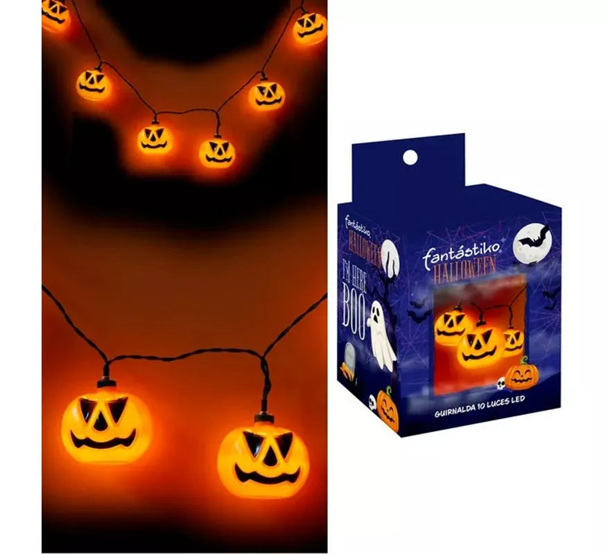Translation missing: fr.Guirnalda de 10 Calabazas iluminación LED de 150 cm