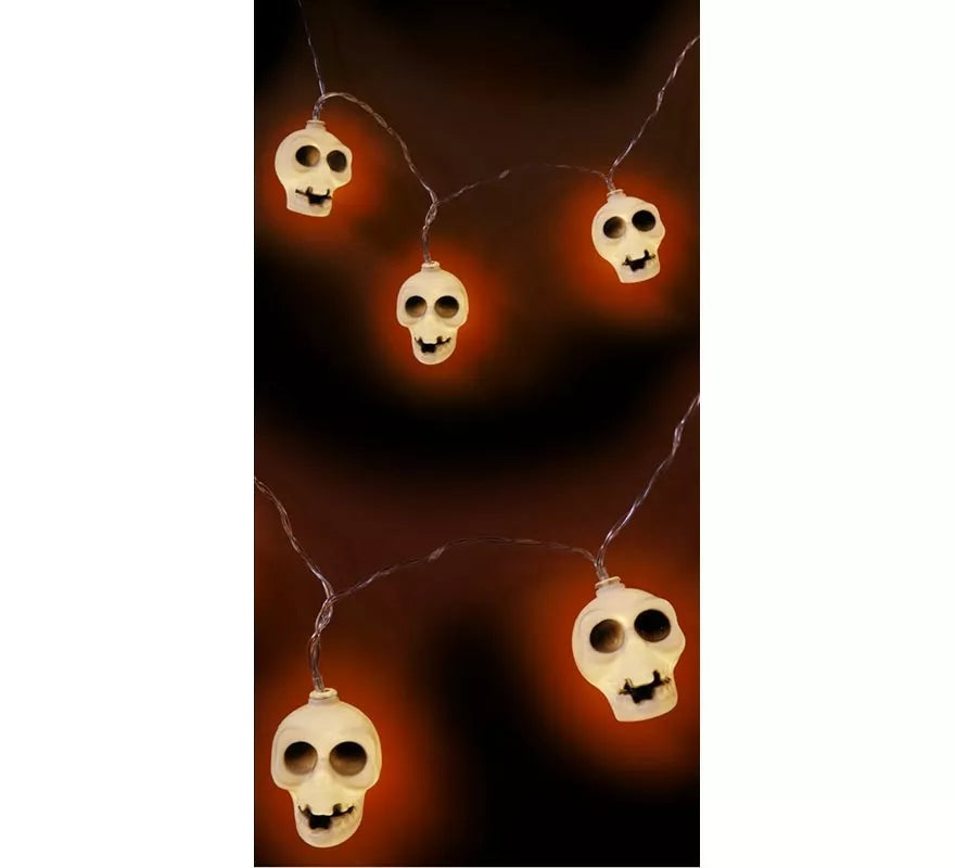 Guirnalda de 10 Calaveras iluminación LED de 150 cm