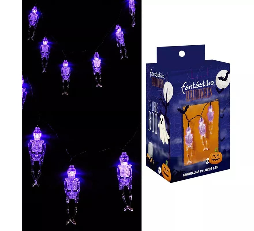 Guirnalda de 10 Esqueletos iluminación LED de 150 cm