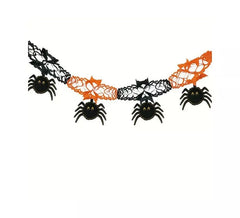 Guirlande d'araignées noire et orange de 2 mètres
