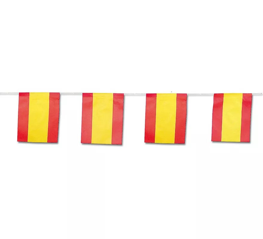 Translation missing: fr.Guirnalda de Banderas de España de papel de 15x20 cm 50 m de largo