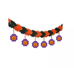 Guirlande de citrouilles en toile d'araignée de 3 m