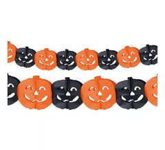 Guirlande de citrouilles noire et orange de 3 mètres