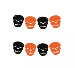 Guirlande tête de mort noire et orange 3 m