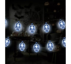 Guirlande tête de mort lumineuse de 1,20 m