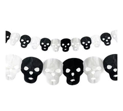 Guirlande tête de mort noire et blanche de 3 mètres