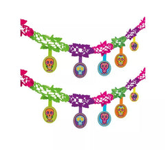 Guirlande Jour des Morts Crânes Multicolores 2 m
