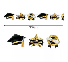 Guirlande Diplômée 300 cm noire et dorée